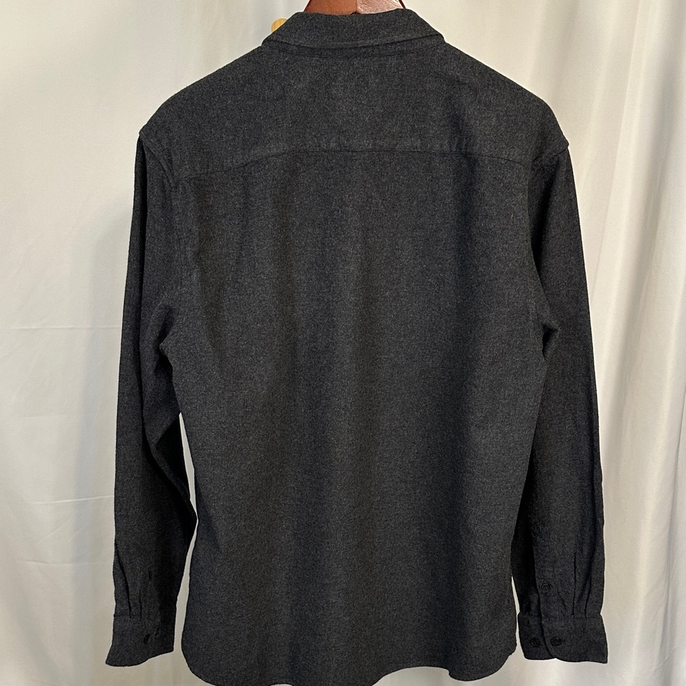 Men's Flannel Casual Dark Charcoal Button-Down Shirt - Unbranded - Picture 4 of 10
